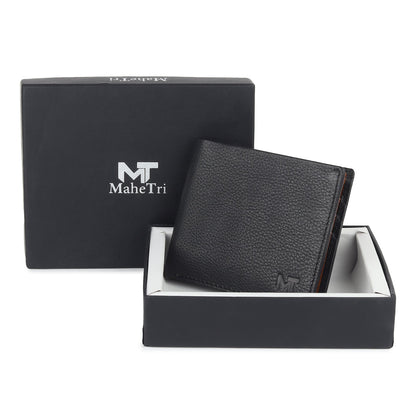 Classy Leather Bags Black Minimal Contrast Wallet - AVBL MRKT (9)