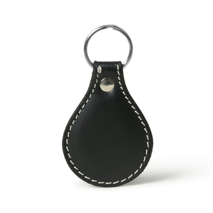 Classy Leather Bags Black Oval Leather Keyring - AVBL MRKT (1)