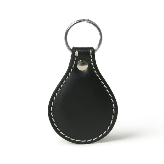 Classy Leather Bags Black Oval Leather Keyring - AVBL MRKT (1)