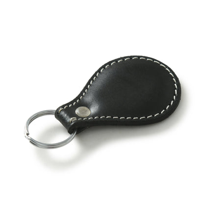 Classy Leather Bags Black Oval Leather Keyring - AVBL MRKT (2)