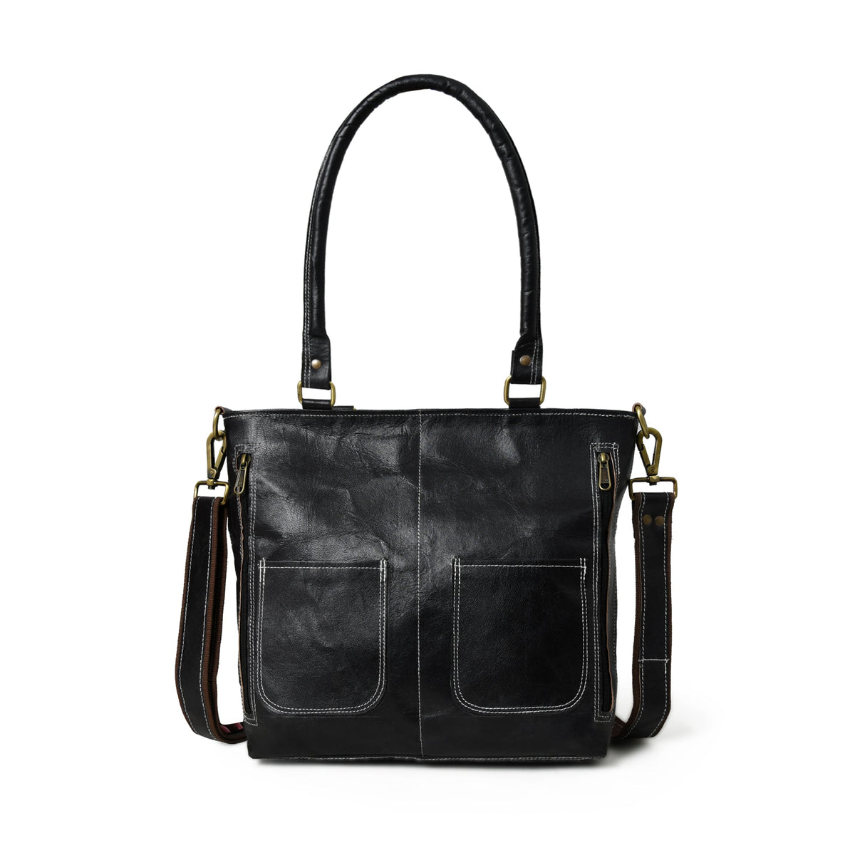 Classy Leather Bags Black Terry Tote - AVBL MRKT (2)
