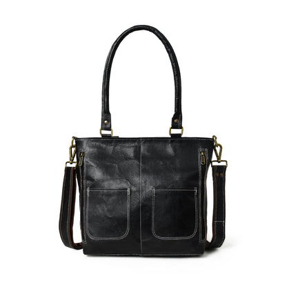 Classy Leather Bags Black Terry Tote - AVBL MRKT (2)