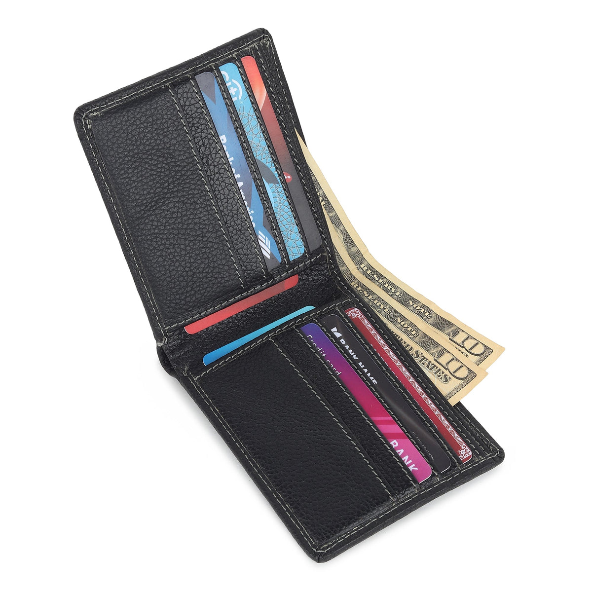 Classy Leather Bags Black Textured Leather Mens Wallet - AVBL MRKT (11)