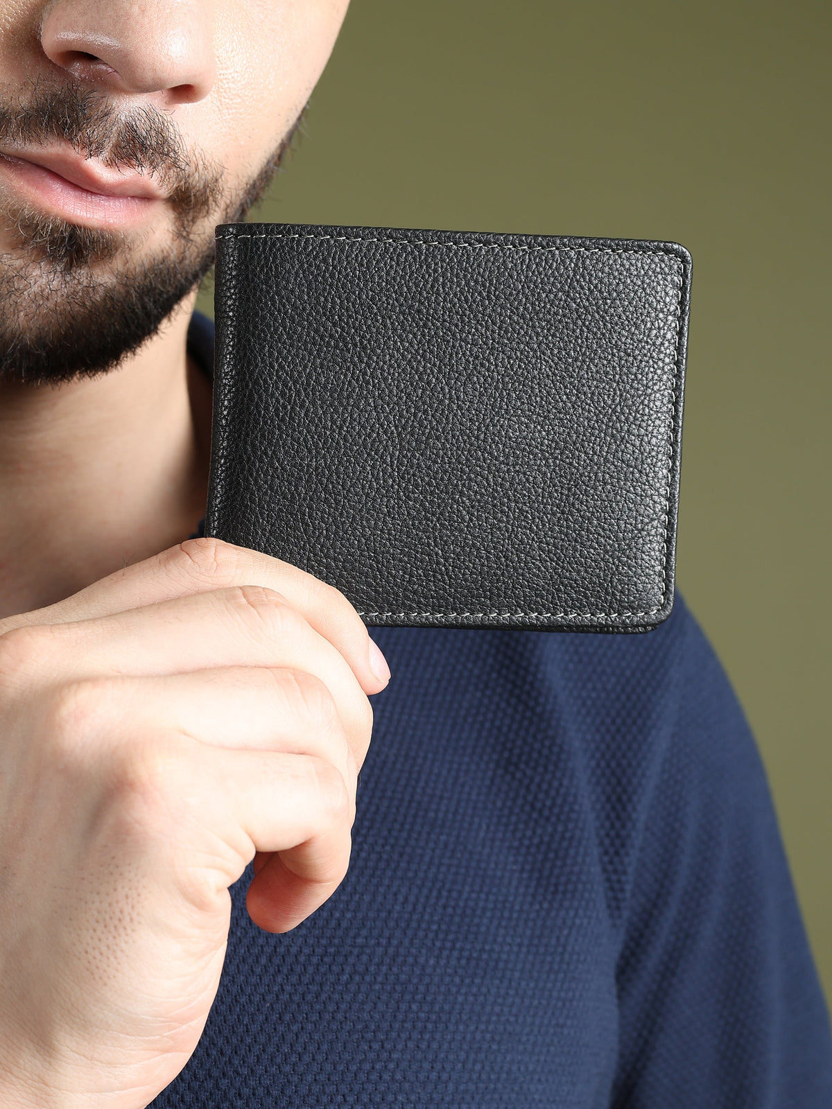 Classy Leather Bags Black Textured Leather Mens Wallet - AVBL MRKT (2)