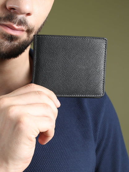 Classy Leather Bags Black Textured Leather Mens Wallet - AVBL MRKT (2)