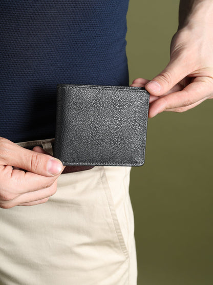Classy Leather Bags Black Textured Leather Mens Wallet - AVBL MRKT (8)