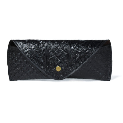 Classy Leather Bags Black Textured Leather Sunglasses Cover - AVBL MRKT (3)