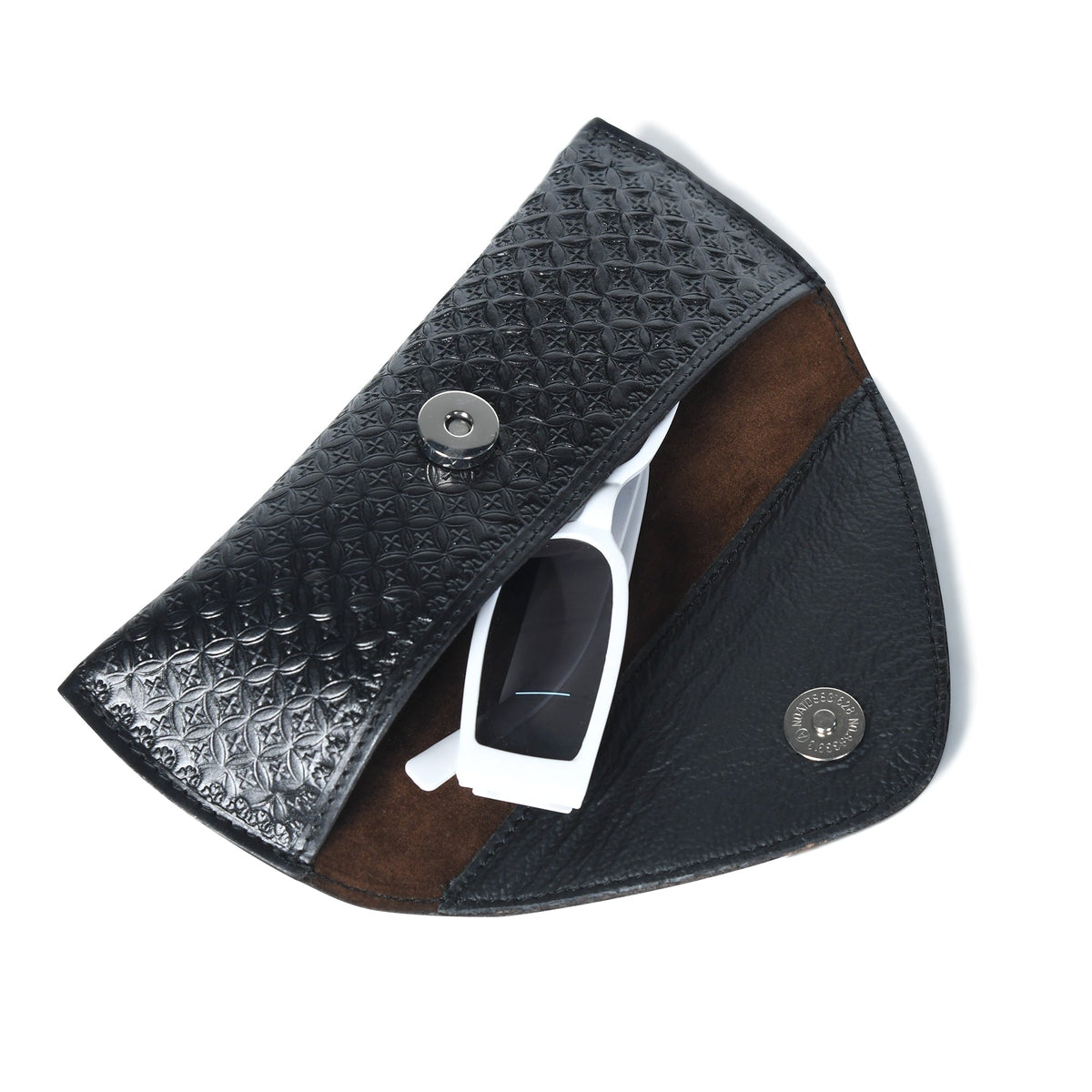 Classy Leather Bags Black Textured Leather Sunglasses Cover - AVBL MRKT (4)