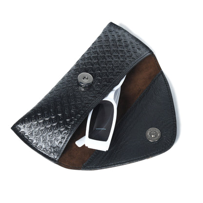 Classy Leather Bags Black Textured Leather Sunglasses Cover - AVBL MRKT (4)