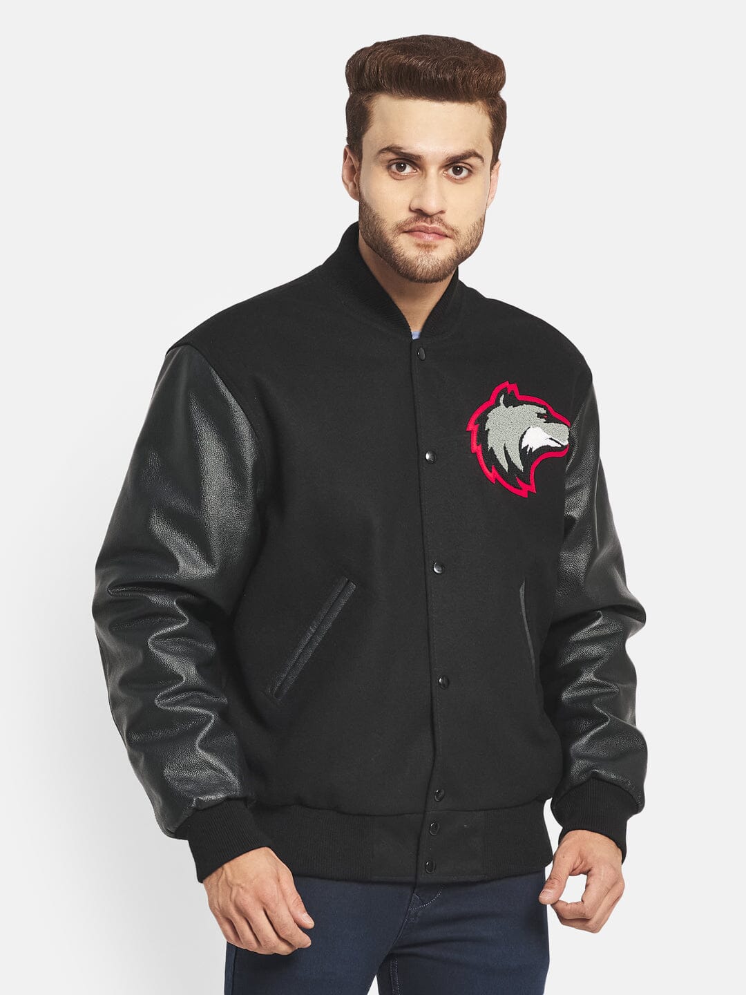 Classy Leather Bags Black Wolf Varsity Jacket - AVBL MRKT (1)