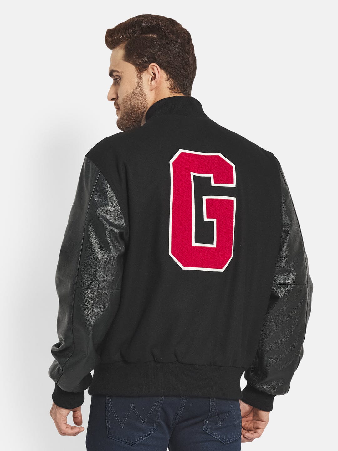 Classy Leather Bags Black Wolf Varsity Jacket - AVBL MRKT (2)