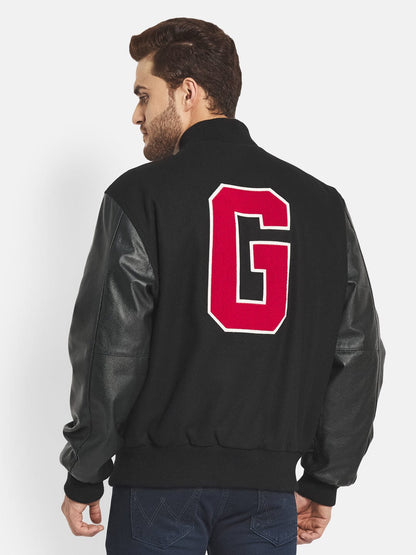 Classy Leather Bags Black Wolf Varsity Jacket - AVBL MRKT (2)