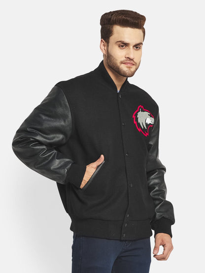 Classy Leather Bags Black Wolf Varsity Jacket - AVBL MRKT (4)