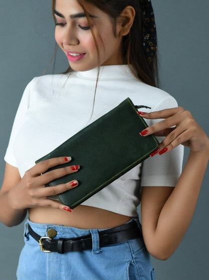 Classy Leather Bags Blair Women's Wallet- Olive Green - AVBL MRKT (5)