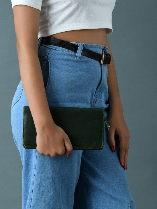 Classy Leather Bags Blair Women's Wallet- Olive Green - AVBL MRKT (7)