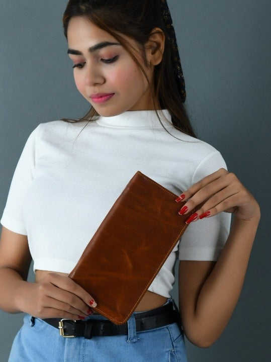 Classy Leather Bags Blair Women's Wallet- Tan Brown - AVBL MRKT (8)