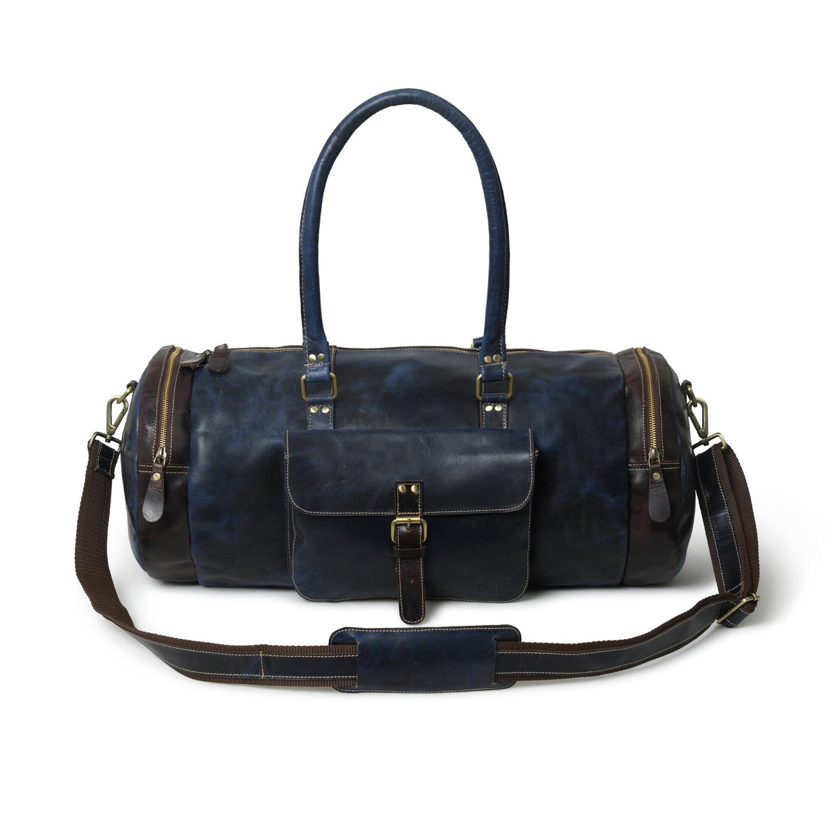Classy Leather Bags Blue Premium Duffle - AVBL MRKT (1)