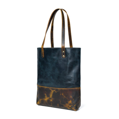 Classy Leather Bags Blue Women's Leather Tote - AVBL MRKT (2)