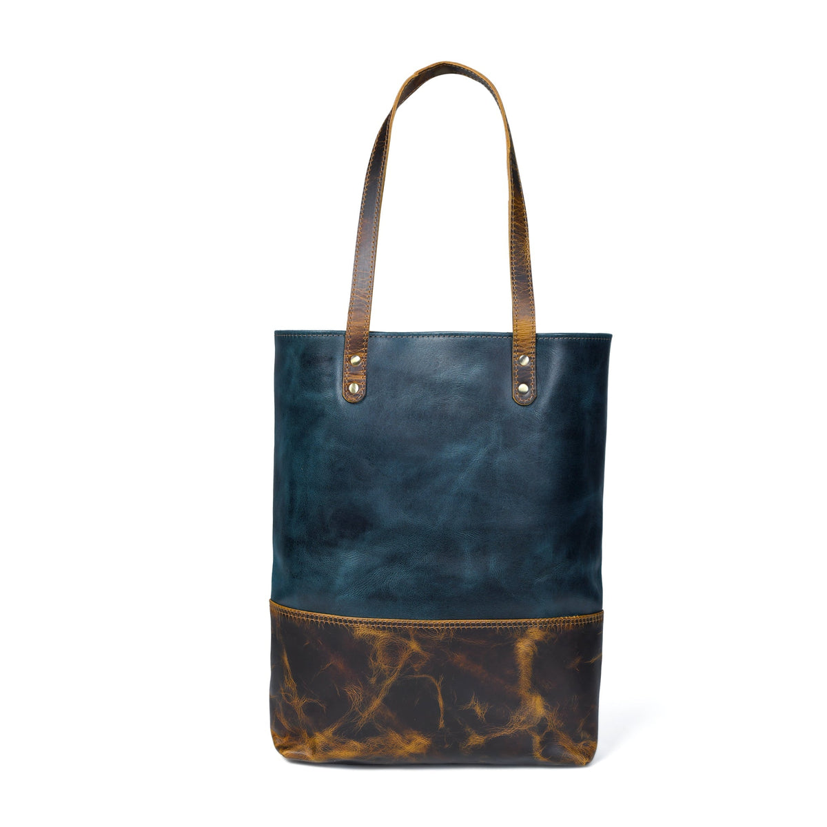 Classy Leather Bags Blue Women's Leather Tote - AVBL MRKT (5)