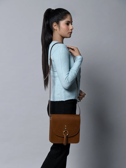 Classy Leather Bags Brown Elegance Crossbody Sling Bag - AVBL MRKT (10)
