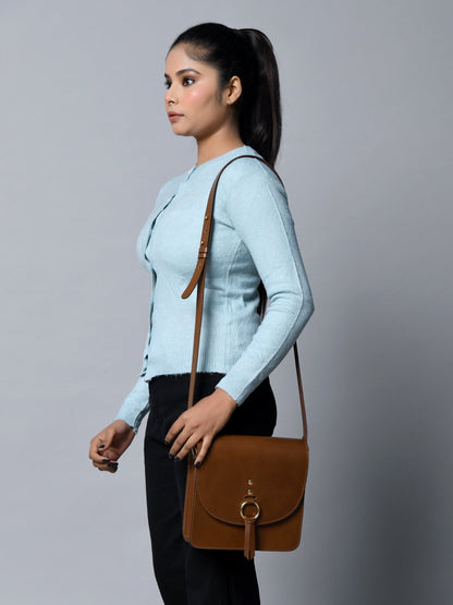 Classy Leather Bags Brown Elegance Crossbody Sling Bag - AVBL MRKT (12)