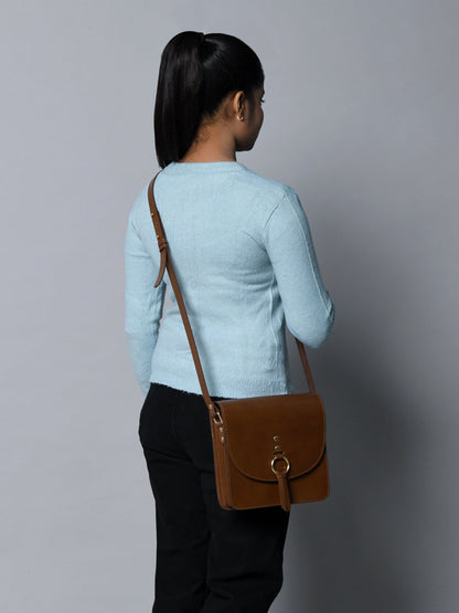 Classy Leather Bags Brown Elegance Crossbody Sling Bag - AVBL MRKT (3)