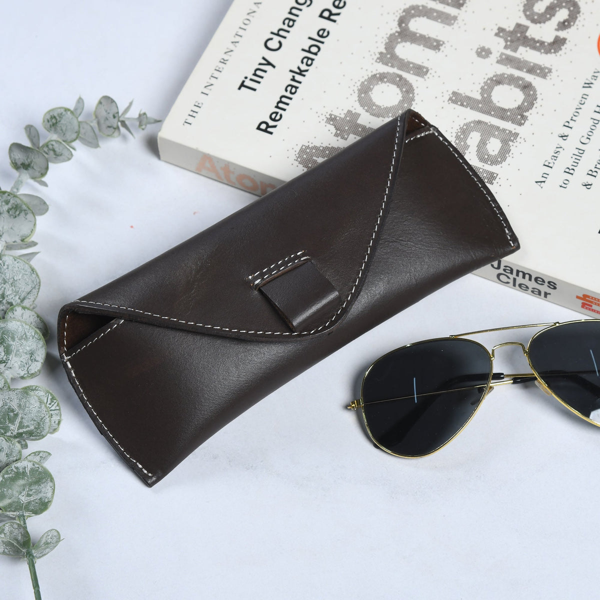 Classy Leather Bags Brown Guard Leather Sunglass Case - AVBL MRKT (2)