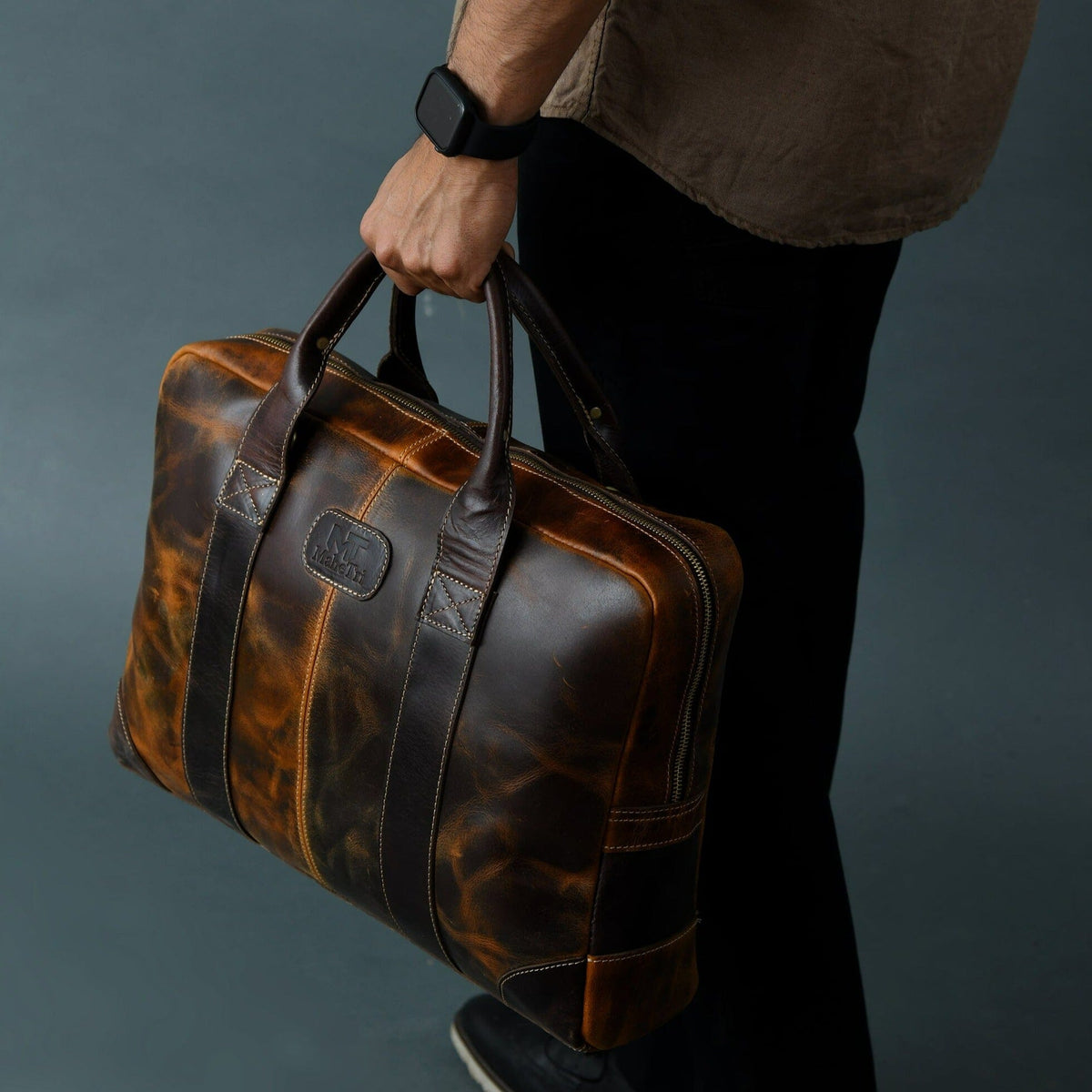 Classy Leather Bags Brown Jefferson Briefcase - AVBL MRKT (2)
