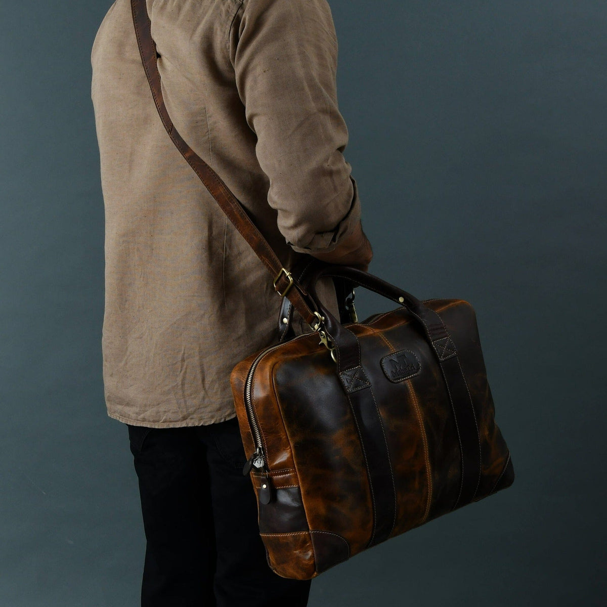 Classy Leather Bags Brown Jefferson Briefcase - AVBL MRKT (4)