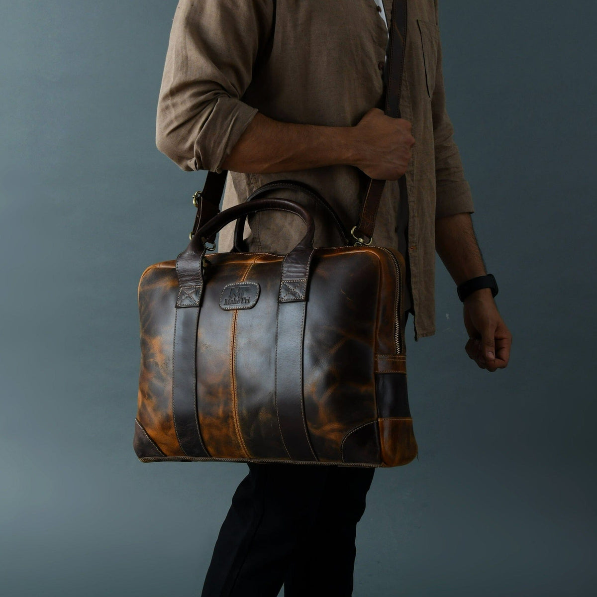 Classy Leather Bags Brown Jefferson Briefcase - AVBL MRKT (8)