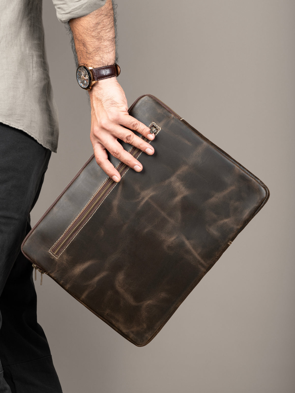 Classy Leather Bags Brown Laptop Sleeve - AVBL MRKT (2)