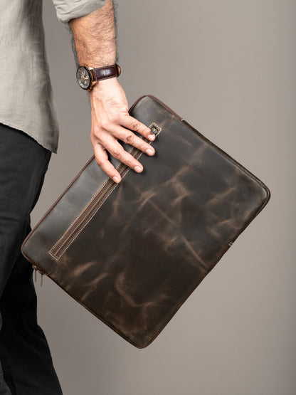 Classy Leather Bags Brown Laptop Sleeve - AVBL MRKT (2)