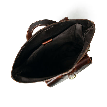 Classy Leather Bags Brown Saddleback Backpack- Roll Top - AVBL MRKT (4)
