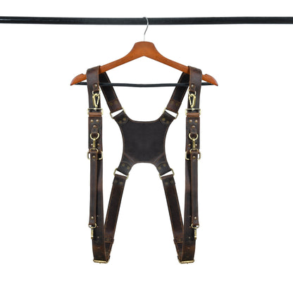Classy Leather Bags Buffalo Leather Dual Camera Harness - AVBL MRKT (1)