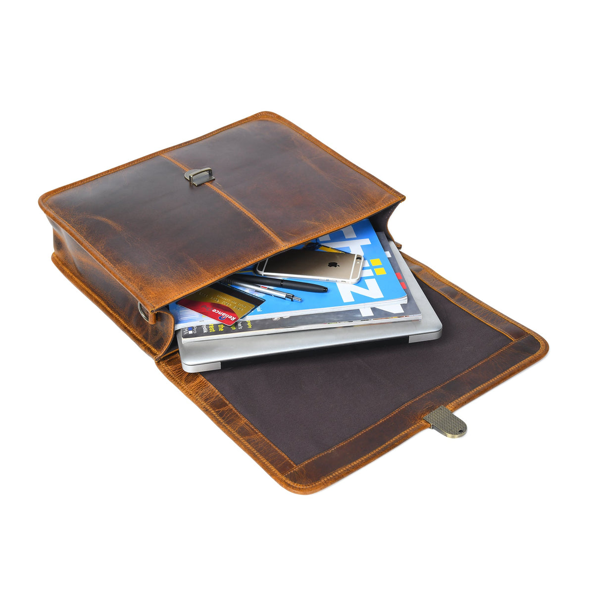 Classy Leather Bags Buffalo Leather Executive Briefcase - AVBL MRKT (5)