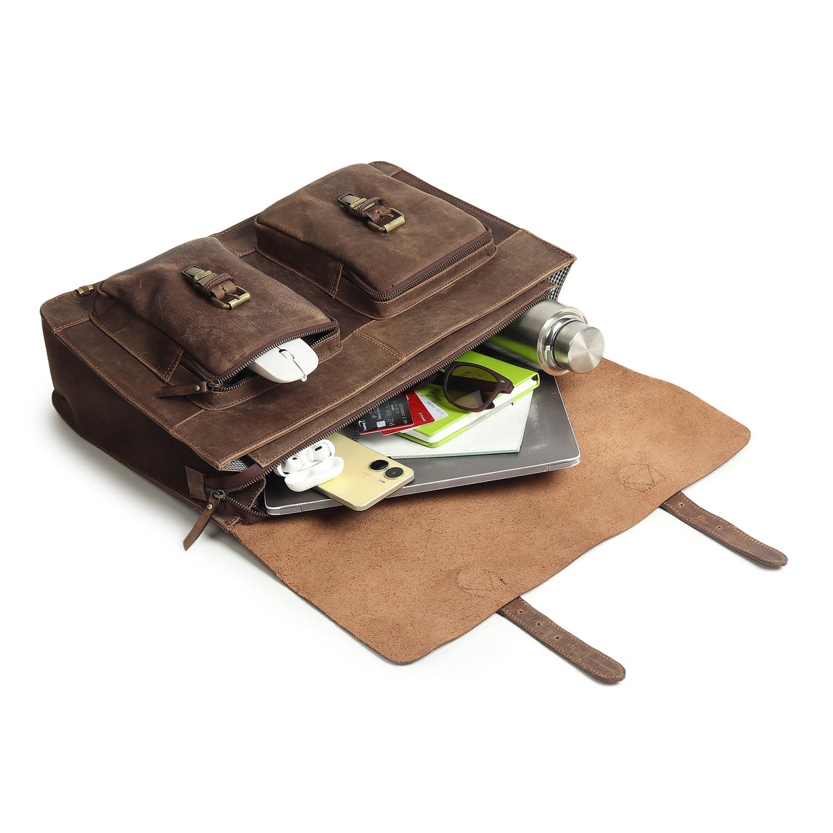 Classy Leather Bags Buffalo Leather Messenger Bag - AVBL MRKT (10)
