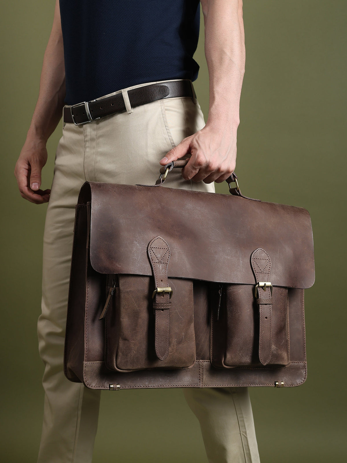 Classy Leather Bags Buffalo Leather Messenger Bag - AVBL MRKT (2)