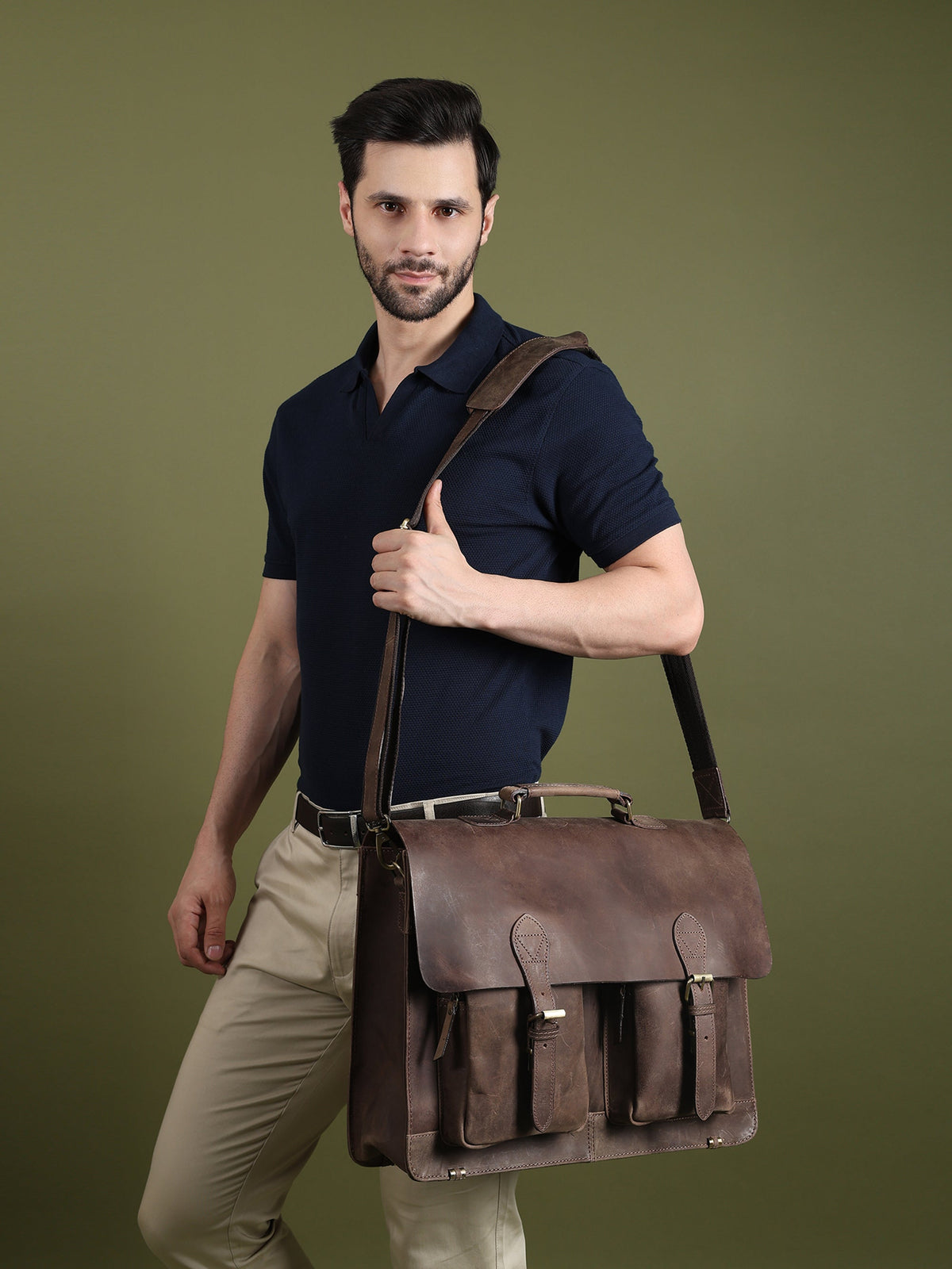 Classy Leather Bags Buffalo Leather Messenger Bag - AVBL MRKT (7)