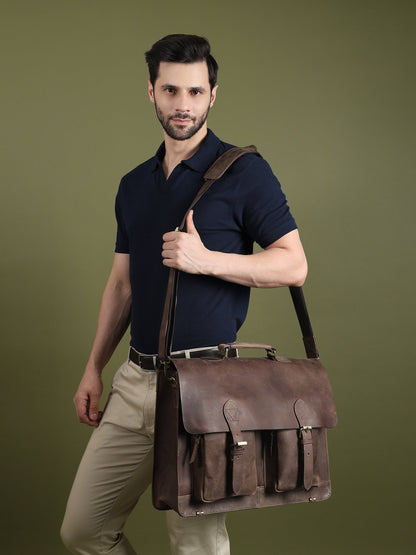 Classy Leather Bags Buffalo Leather Messenger Bag - AVBL MRKT (7)