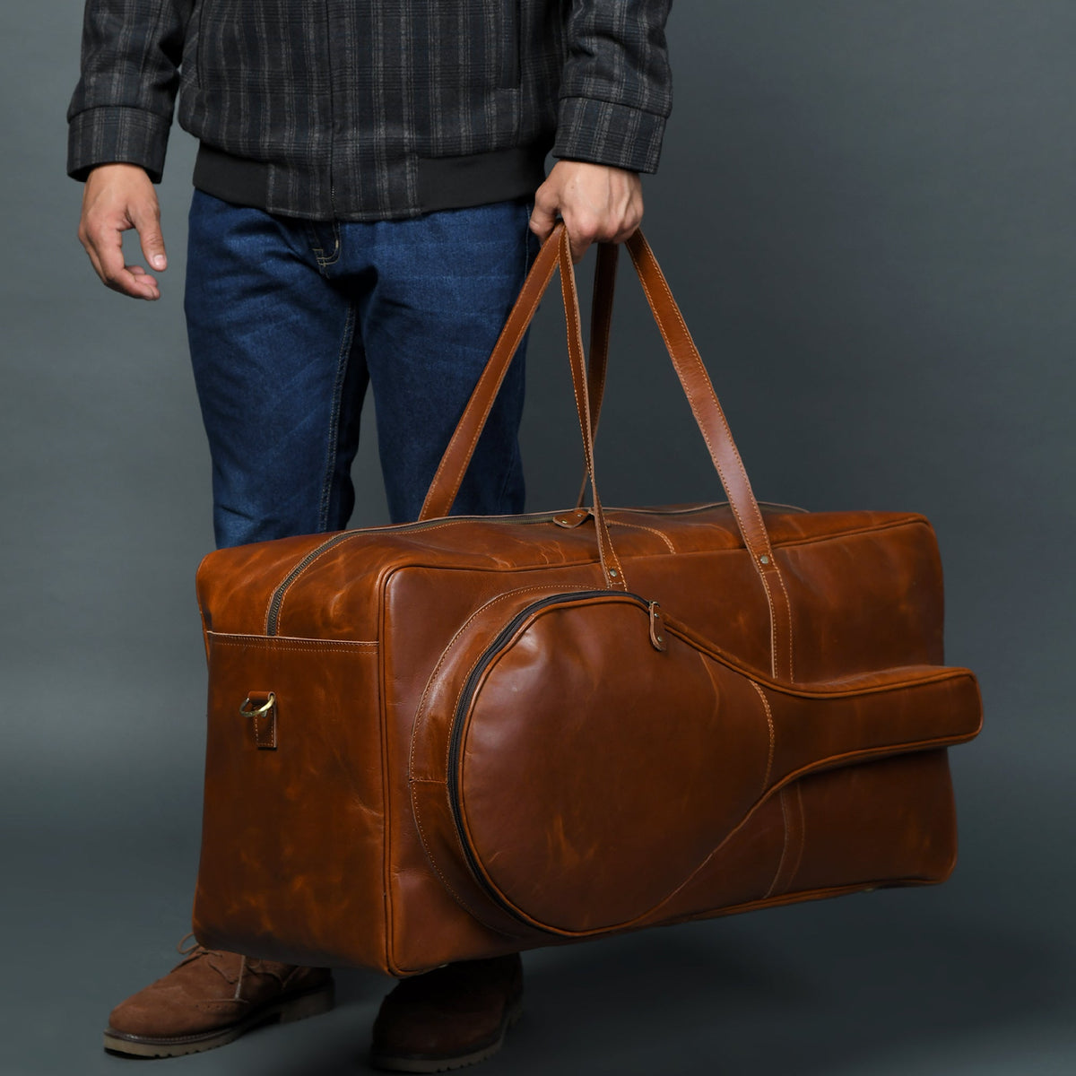 Classy Leather Bags Buffalo Leather Tennis Duffle Bag - AVBL MRKT (3)