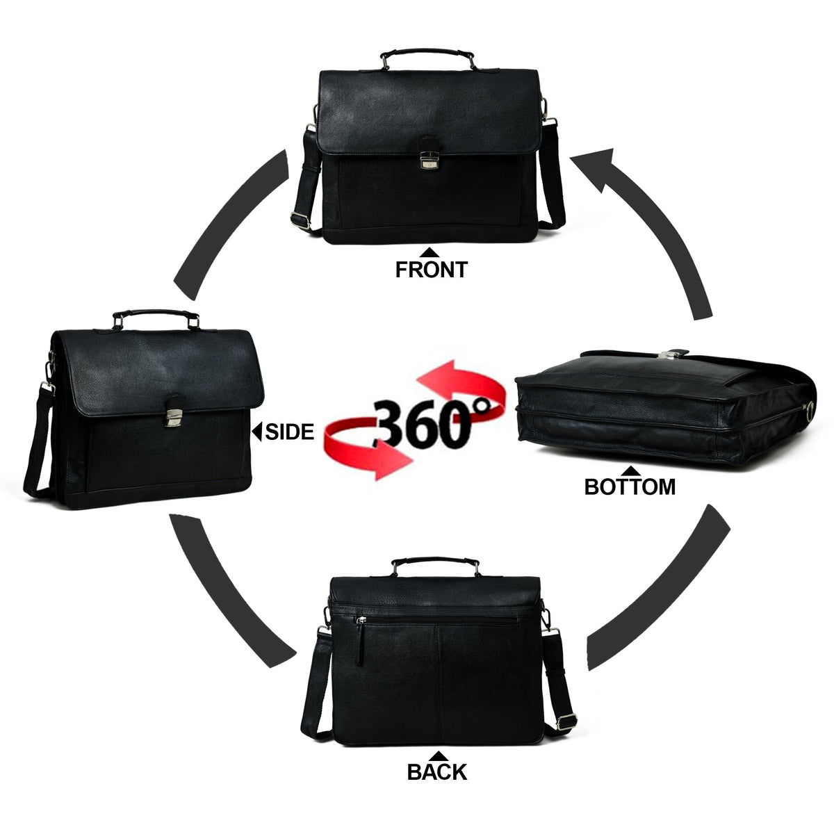 Classy Leather Bags Business Attache Laptop Bag - Italian Finish - AVBL MRKT (11)