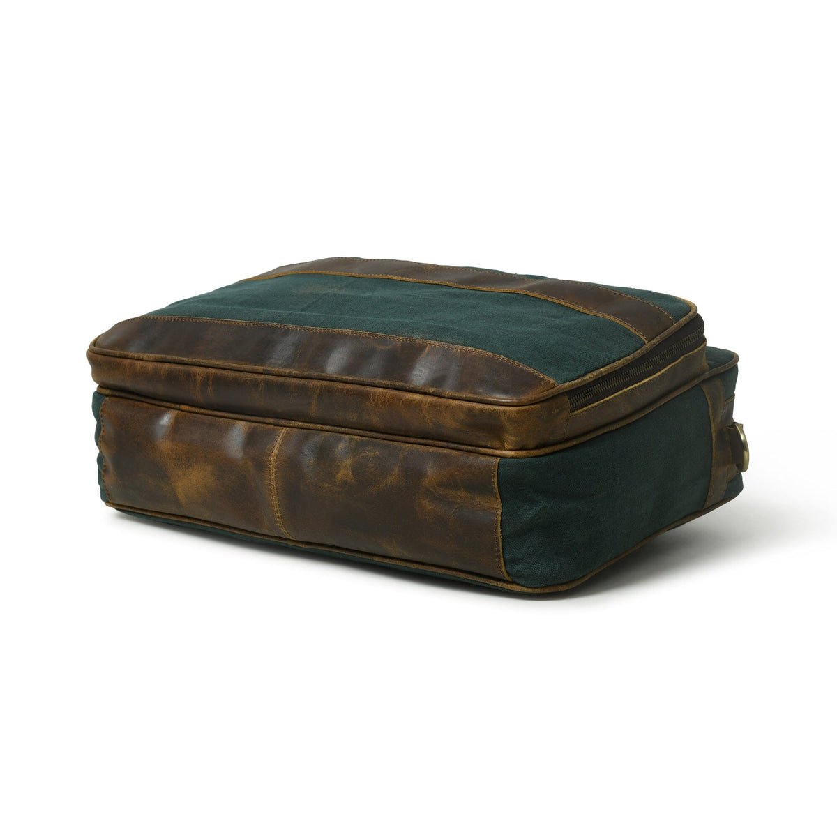Classy Leather Bags Canvas Green Briefcase - AVBL MRKT (6)
