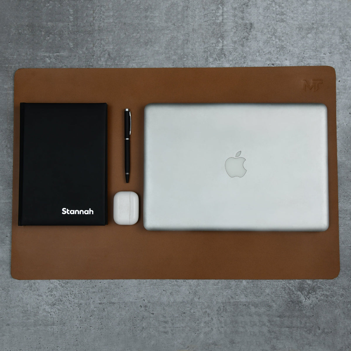Classy Leather Bags Caramel Luxe Leather Desk Mat + Mouse Pad - AVBL MRKT (1)