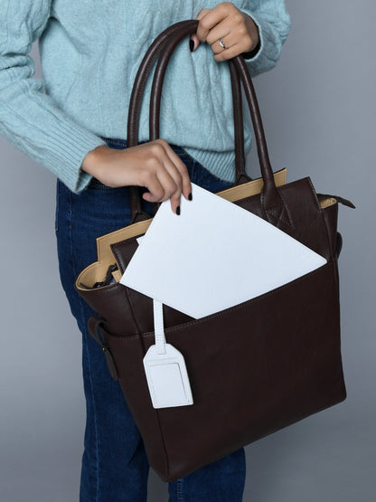 Classy Leather Bags Chestnut Charm Brown Leather Tote - AVBL MRKT (2)