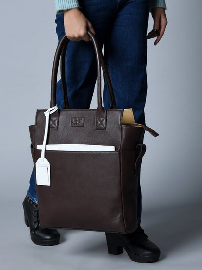 Classy Leather Bags Chestnut Charm Brown Leather Tote - AVBL MRKT (7)