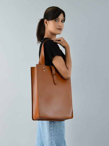 Classy Leather Bags Chestnut Elegance Leather Tote - AVBL MRKT (10)