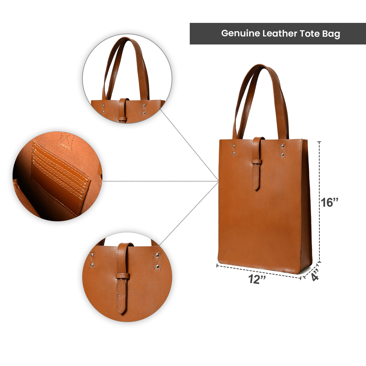 Classy Leather Bags Chestnut Elegance Leather Tote - AVBL MRKT (8)