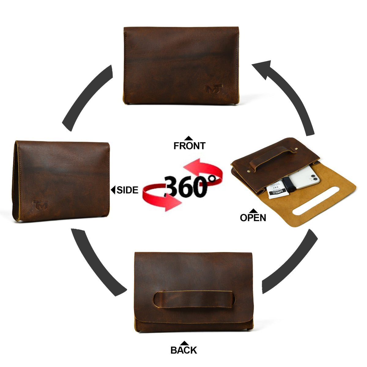 Classy Leather Bags Chic Cocoa Leather Women's Clutch - AVBL MRKT (8)