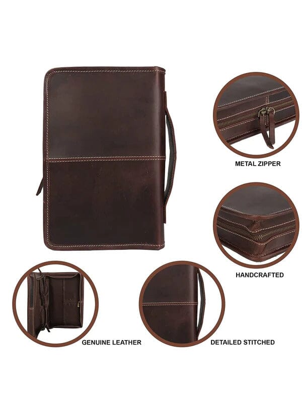 Classy Leather Bags Classic Bible Leather Cover - Choco - AVBL MRKT (4)