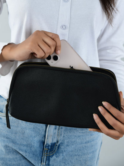 Classy Leather Bags Classic Black Leather Clutch - AVBL MRKT (2)